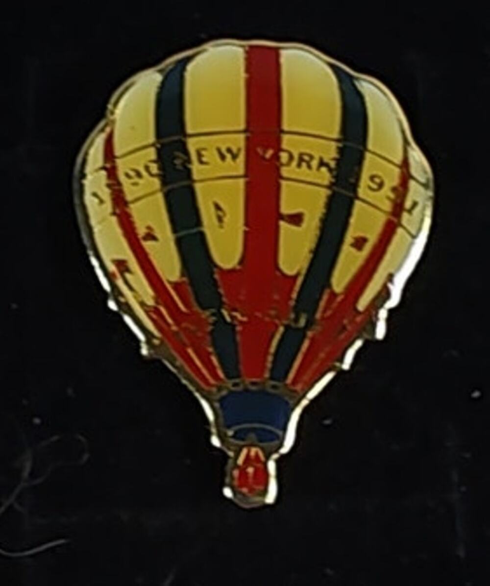New York VFW 90 91 Aux Hot Air Balloon Pin for a Hat, Lapel, Jacket or Backpack
